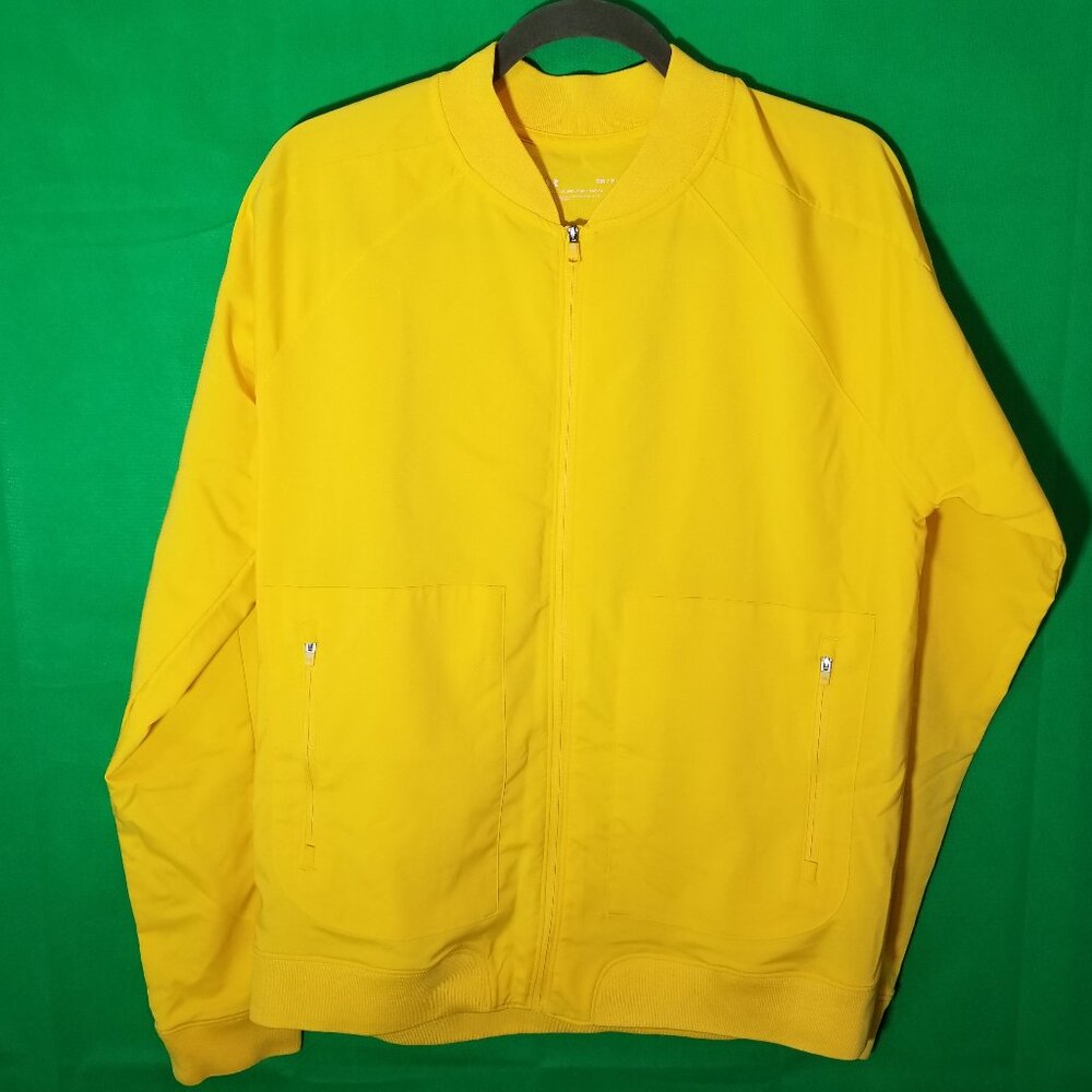 Under Armour Steph Curry Warmup Zip Jacket GSW Taxi Yellow Men Small Loose